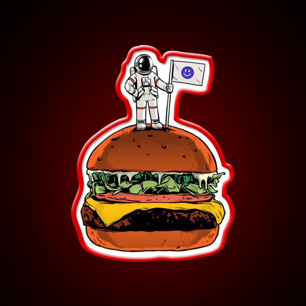 Space Burger Snack Food Led Neon Sign Rgb Color - Shineneon