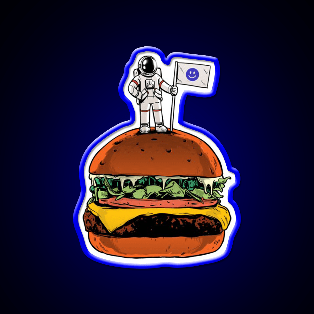 Space Burger Snack Food Led Neon Sign Rgb Color - Shineneon