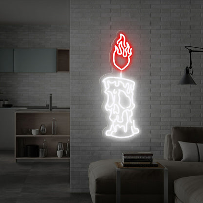 Space Candle On Fire Neon Sign | Shineneon