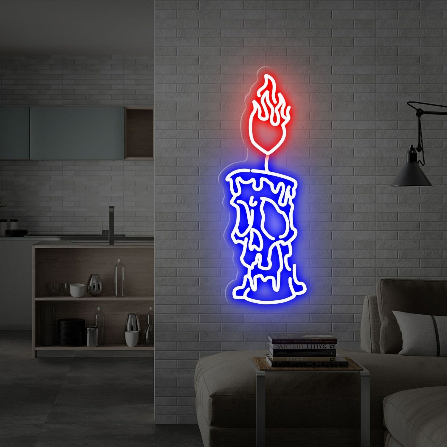 Space Candle On Fire Neon Sign | Shineneon