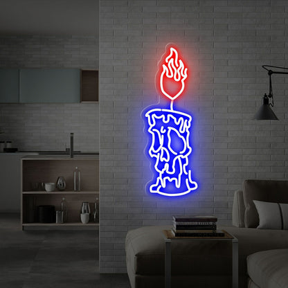 Space Candle On Fire Neon Sign | Shineneon