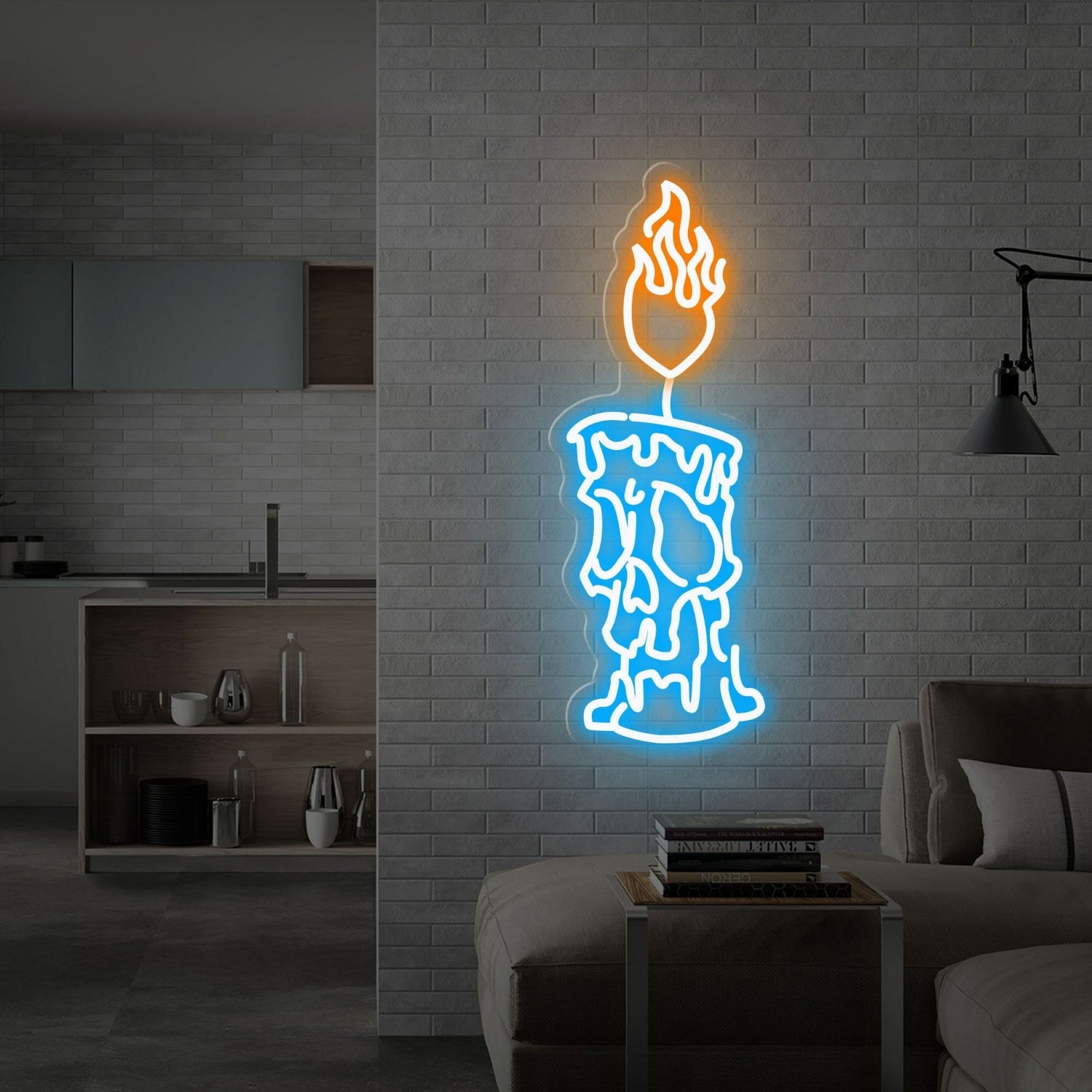 Space Candle On Fire Neon Sign | Shineneon