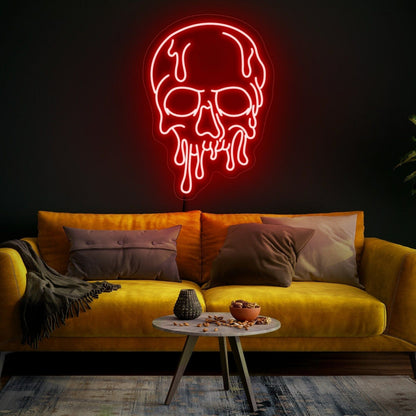 Space Dripping Skull Neon Sign Wall Art | Shineneon