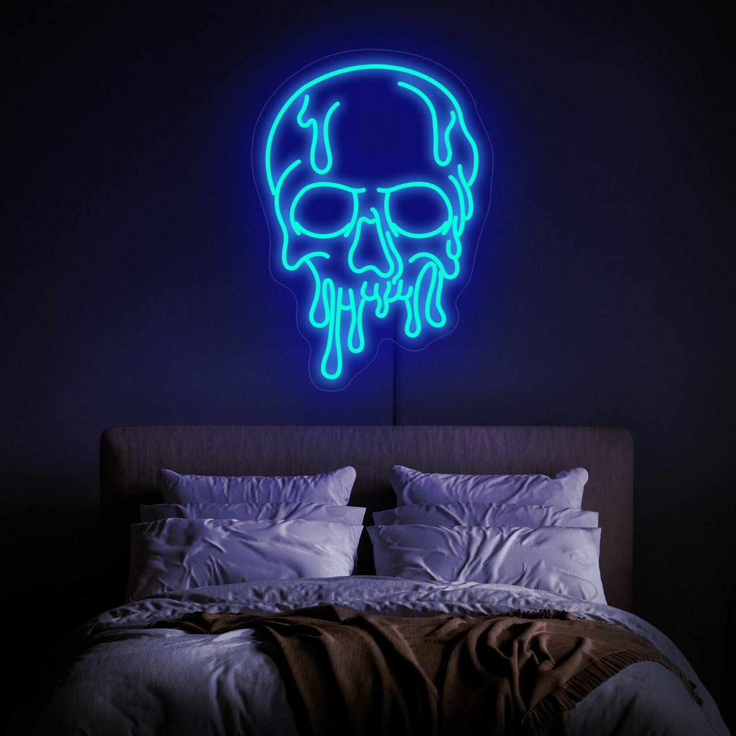 Space Dripping Skull Neon Sign Wall Art | Shineneon