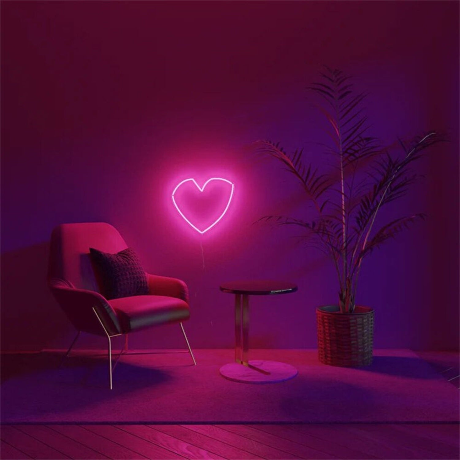 Space Geometric Heart Led Neon Sign | Shineneon
