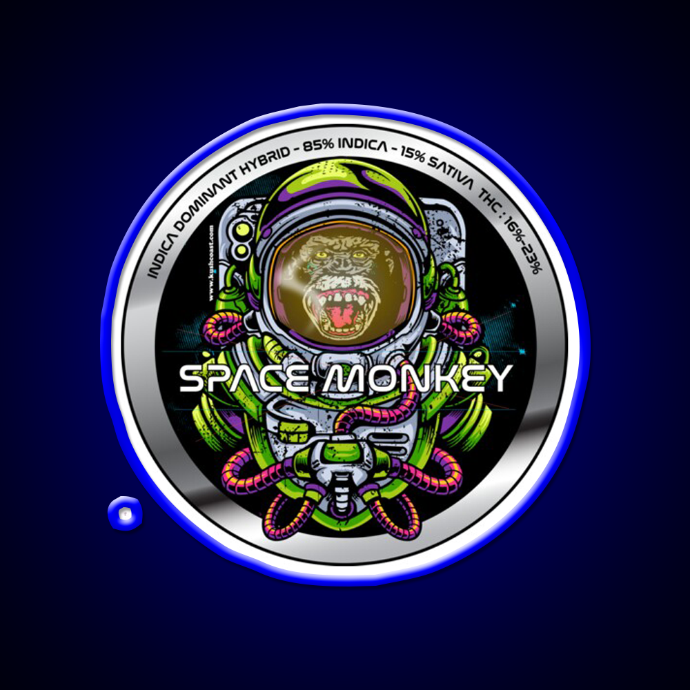 Space Monkey Strain Art Hemp Inspired Green Leaf Led Neon Sign Rgb Color - LED neon sign view 5