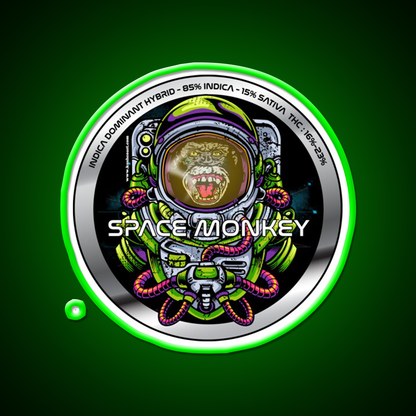 Space Monkey Strain Art Hemp Inspired Green Leaf Led Neon Sign Rgb Color - LED neon sign view 8