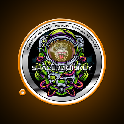 Space Monkey Strain Art Hemp Inspired Green Leaf Led Neon Sign Rgb Color - LED neon sign view 6