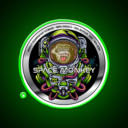 Space Monkey Strain Art Hemp Inspired Green Leaf Led Neon Sign Rgb Color - Shineneon