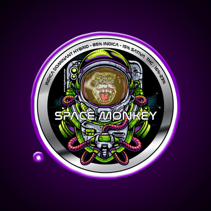 Space Monkey Strain Art Hemp Inspired Green Leaf Led Neon Sign Rgb Color - Shineneon