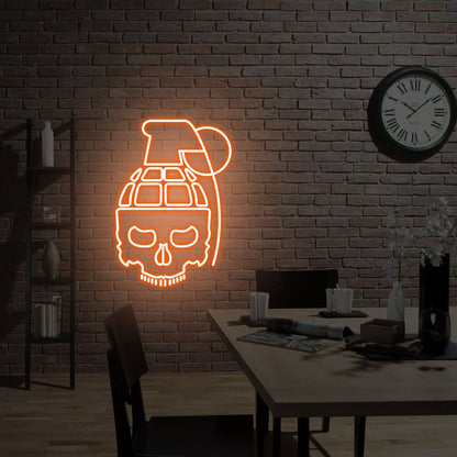 Space Pineapple Bomb Skull Led Neon Sign | Shineneon