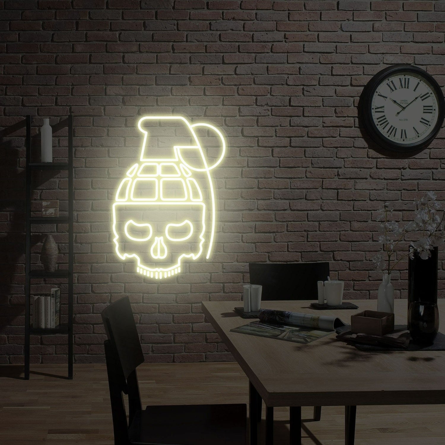 Space Pineapple Bomb Skull Led Neon Sign | Shineneon