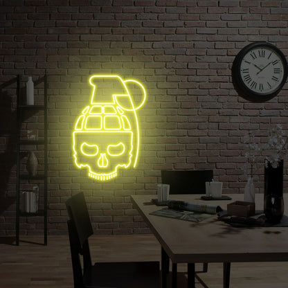 Space Pineapple Bomb Skull Led Neon Sign | Shineneon