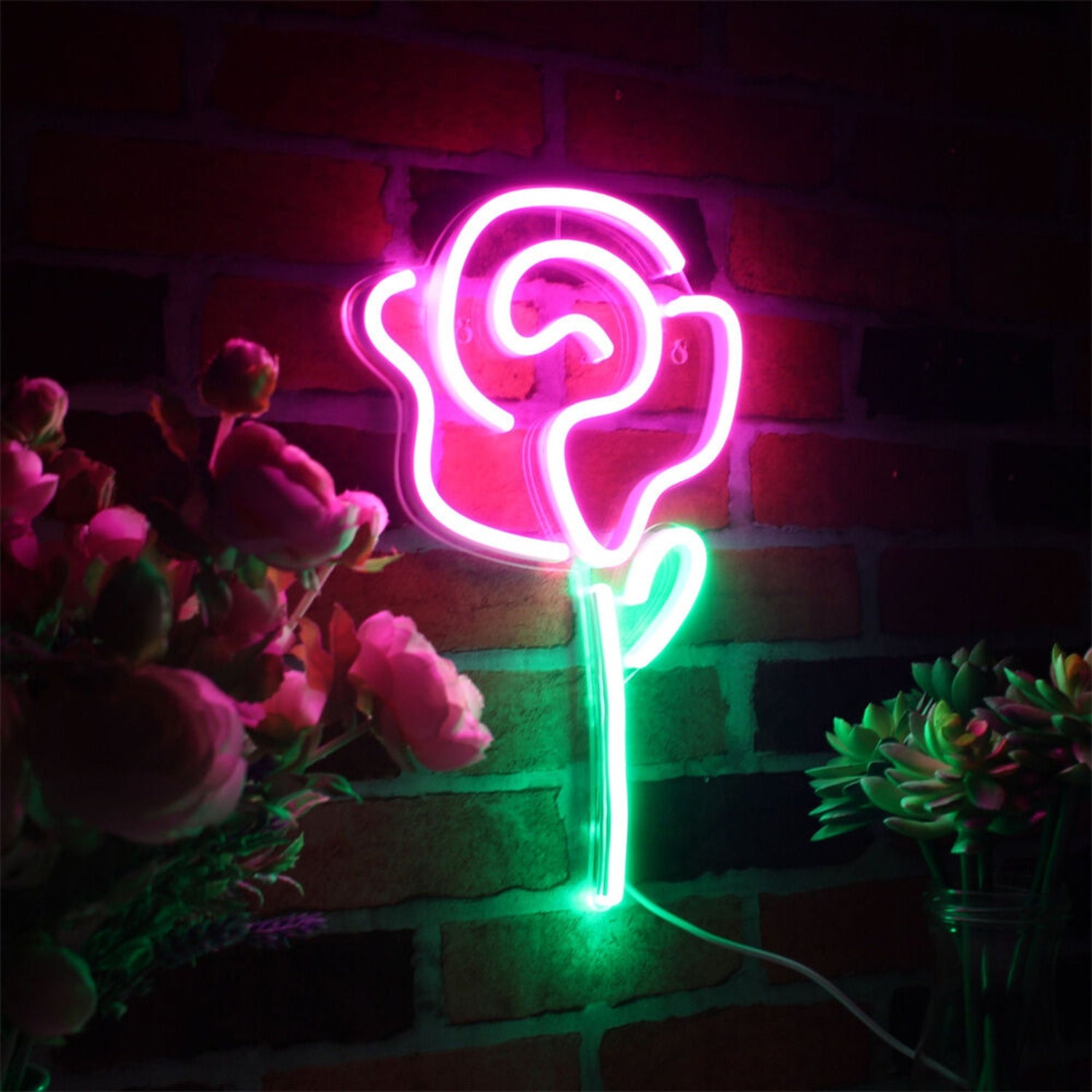 Space Rose Flower Women Room Decor Flex Silicone Led Neon Sign | Shineneon