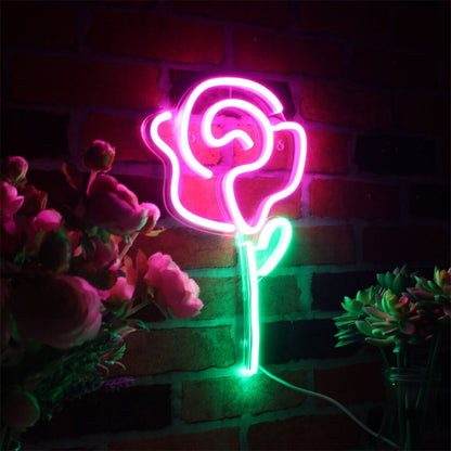 Space Rose Flower Women Room Decor Flex Silicone Led Neon Sign | Shineneon