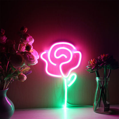 Space Rose Flower Women Room Decor Flex Silicone Led Neon Sign | Shineneon