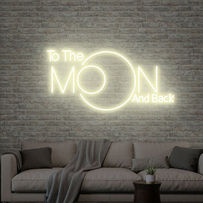 Space With To The Moon And Back Neon Sign Moon Decor | Shineneon