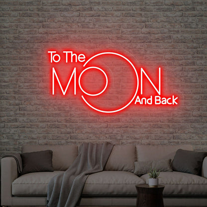 Space With To The Moon And Back Neon Sign Moon Decor | Shineneon