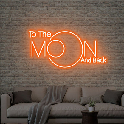 Space With To The Moon And Back Neon Sign Moon Decor | Shineneon