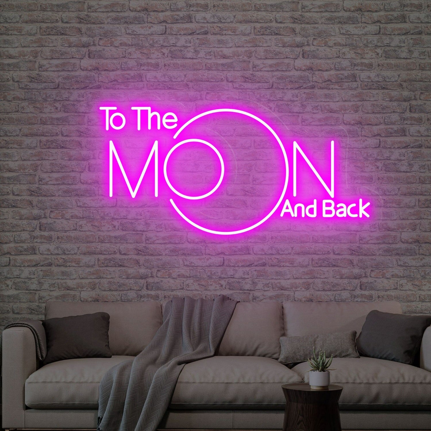 Space With To The Moon And Back Neon Sign Moon Decor | Shineneon