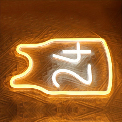 Space Yellow And White No 24 Led Neon Light For Home | Shineneon