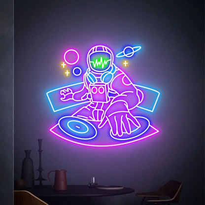 Spaceman Led Neon Sign Dj Astronaut Neon Light Sign Wall - Shineneon