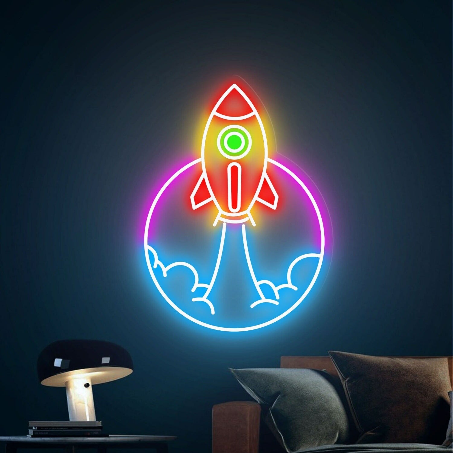 Spaceship Led Sign Rocket Led Neon Sign For Wal - Shineneon