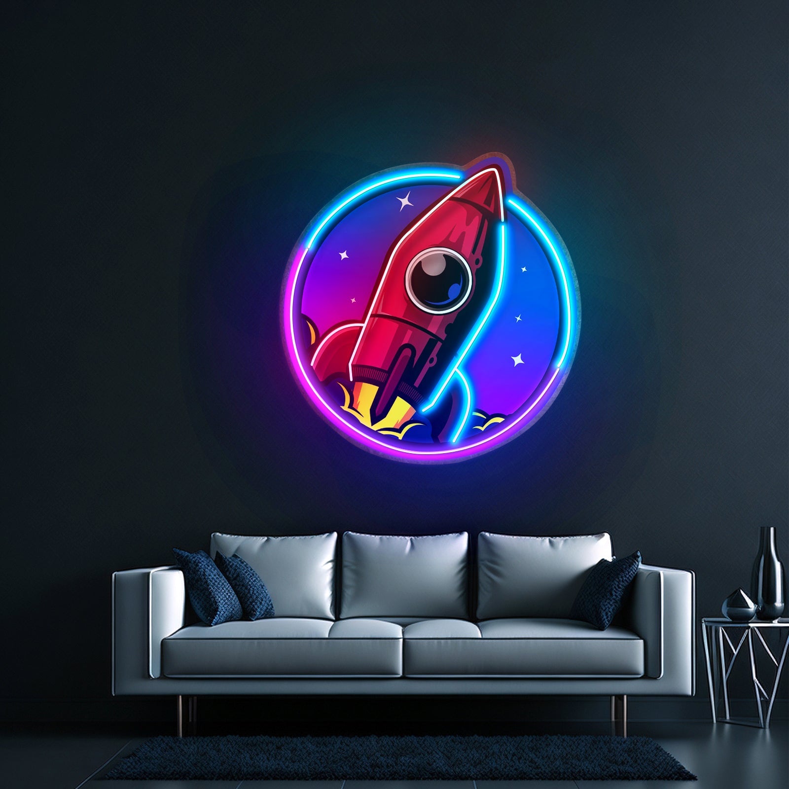 Spaceship Rocket Launch Web Galaxy Led Neon Sign Light Custom Led Signs - Shineneon