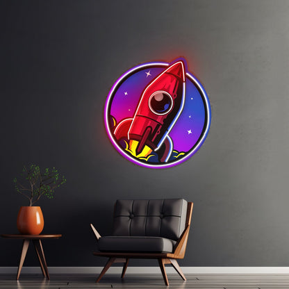 Spaceship Rocket Launch Web Galaxy Led Neon Sign Light Custom Led Signs - Shineneon
