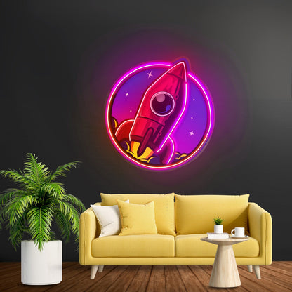 Spaceship Rocket Launch Web Galaxy Led Neon Sign Light Custom Led Signs - Shineneon