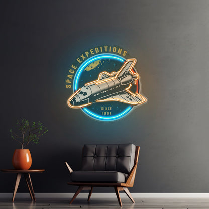 Spaceship Rocket Launch Web Galaxy Led Neon Sign Light Custom Led Signs - Shineneon
