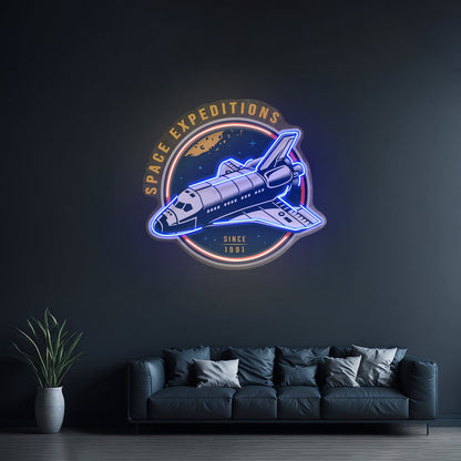 Spaceship Rocket Launch Web Galaxy Led Neon Sign Light Custom Led Signs - Shineneon