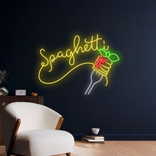 Spaghetti Led Neon Light For Restaurant Wall Decor