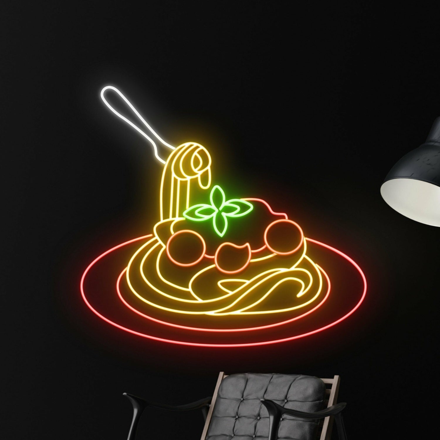 Spaghetti Pasta Led Neon Sign Spaghetti Logo Decor - Shineneon