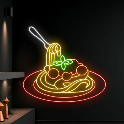 Spaghetti Pasta Led Neon Sign Spaghetti Logo Decor | Shineneon