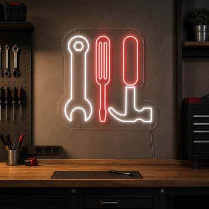 Spanner Hammer Screwdriver Vintage LED Neon Sign - Shineneon