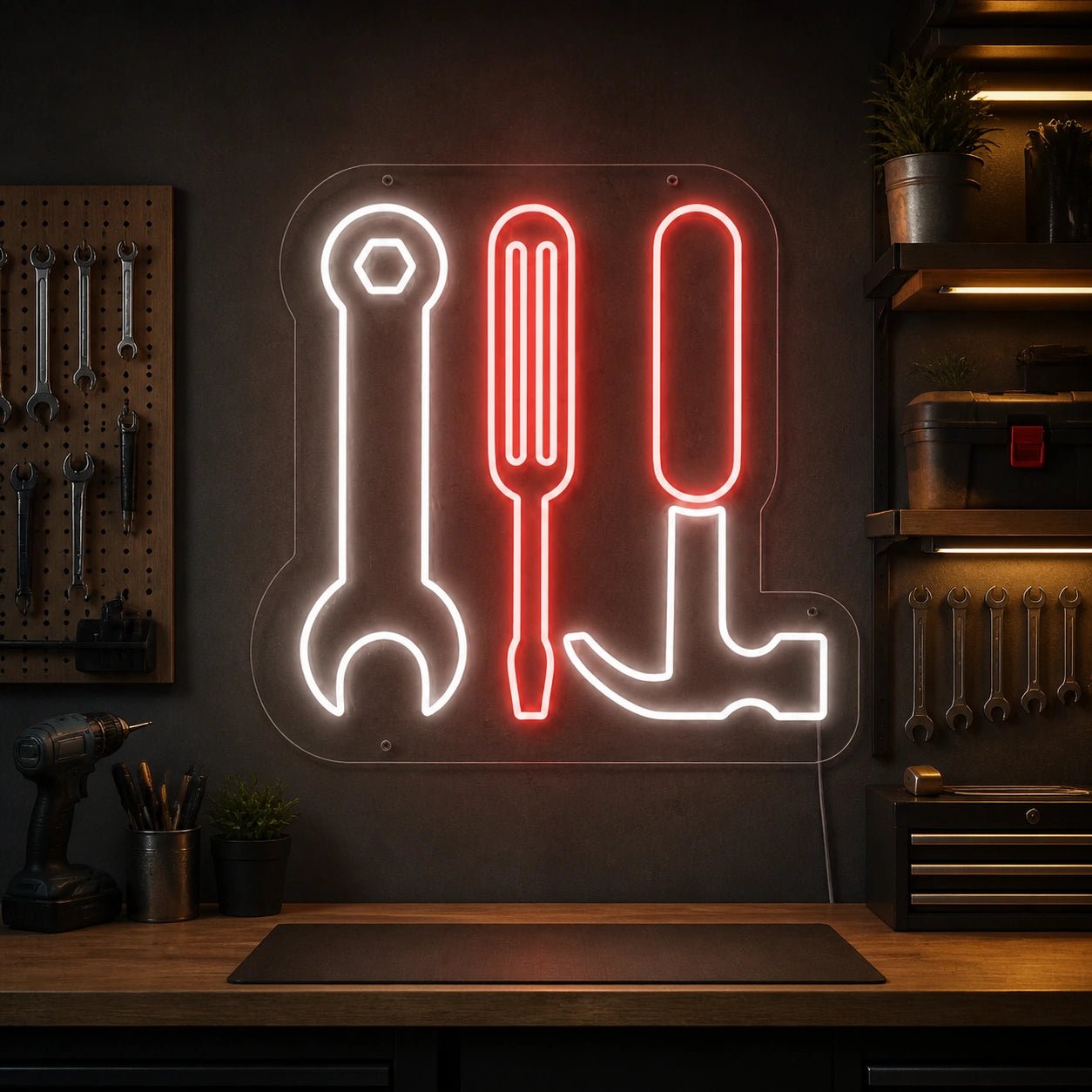 Spanner Hammer Screwdriver Vintage LED Neon Sign - Shineneon
