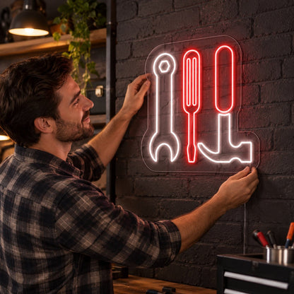 Spanner Hammer Screwdriver Vintage LED Neon Sign Garage Neon Sign - Shineneon