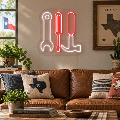 Spanner Hammer Screwdriver Vintage LED Neon Sign Garage Neon Sign - Shineneon