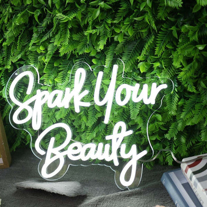 Spark Your Beauty White Led Neon Sign - Shineneon