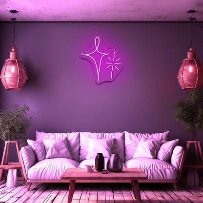 Sparkle Stars Artistic Neon Signs Wall Art Led Signs - Shineneon