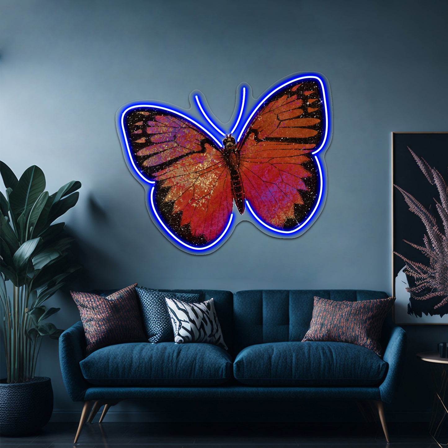 Sparkly Red Butterfly Wall Artwork Neon Signs