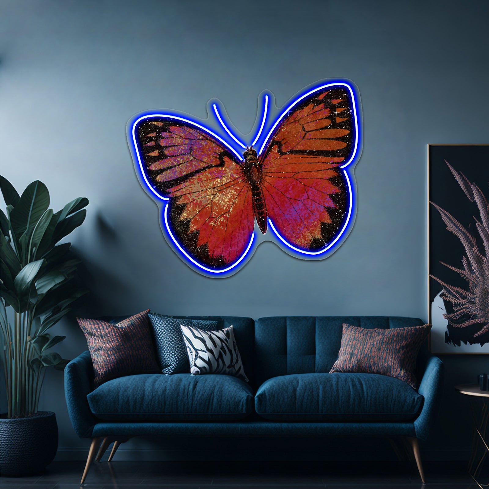 Sparkly Red Butterfly Wall Artwork Neon Signs | Shineneon