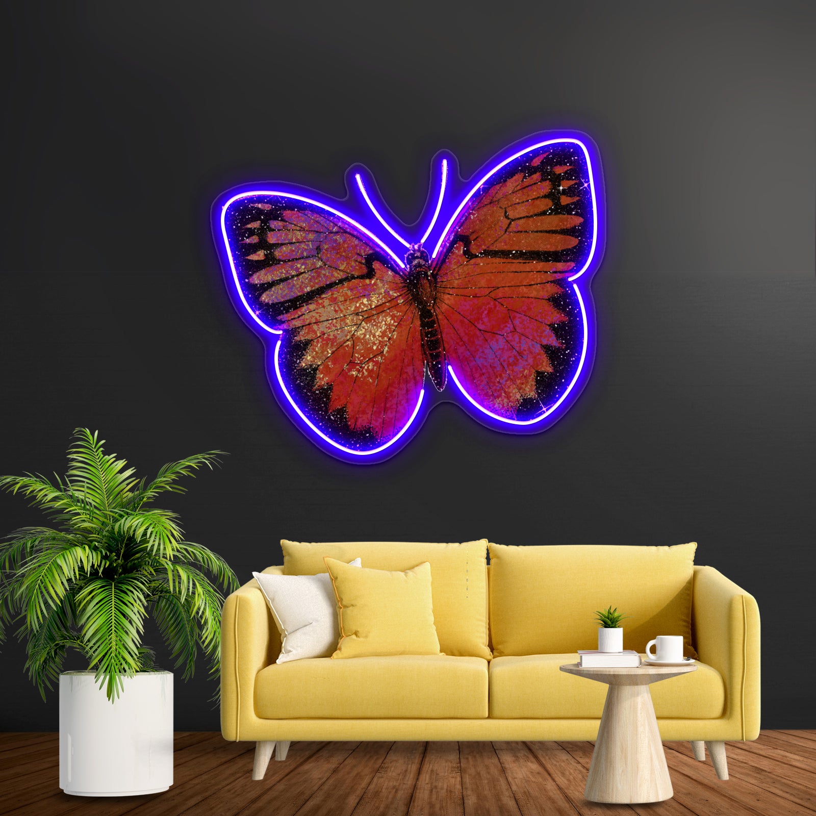 Sparkly Red Butterfly Wall Artwork Neon Signs | Shineneon