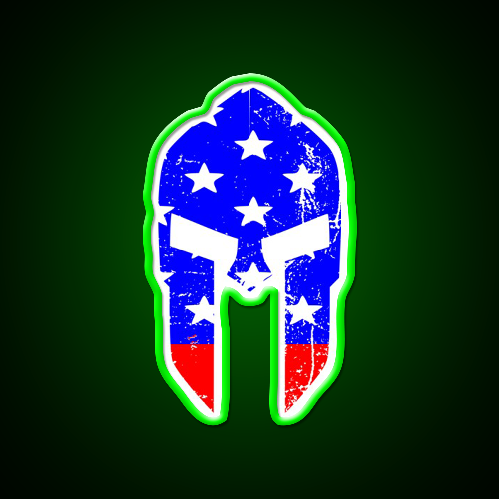 Spartan Helmet America Gym Fitness Led Neon Sign Rgb Color