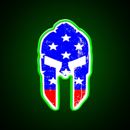 Spartan Helmet America Gym Fitness Led Neon Sign Rgb Color