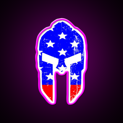 Spartan Helmet America Gym Fitness Led Neon Sign Rgb Color