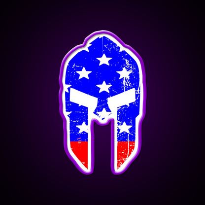 Spartan Helmet America Gym Fitness Led Neon Sign Rgb Color