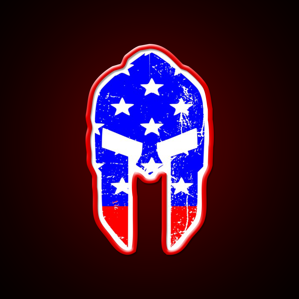 Spartan Helmet America Gym Fitness Led Neon Sign Rgb Color