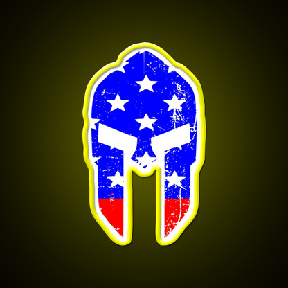 Spartan Helmet America Gym Fitness Led Neon Sign Rgb Color
